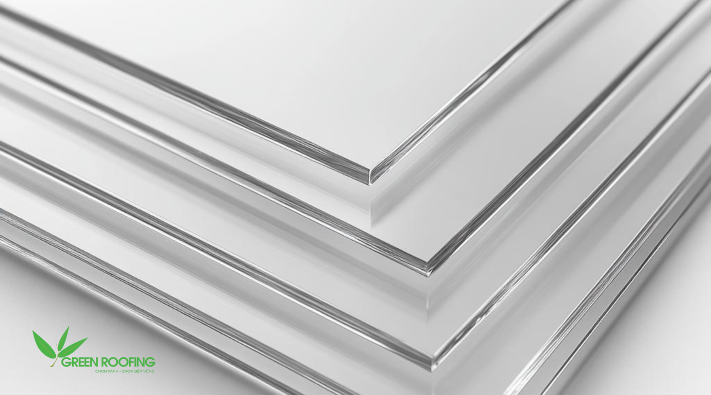 Tấm nhựa polycarbonate đặc ruột có cấu trúc liền khối