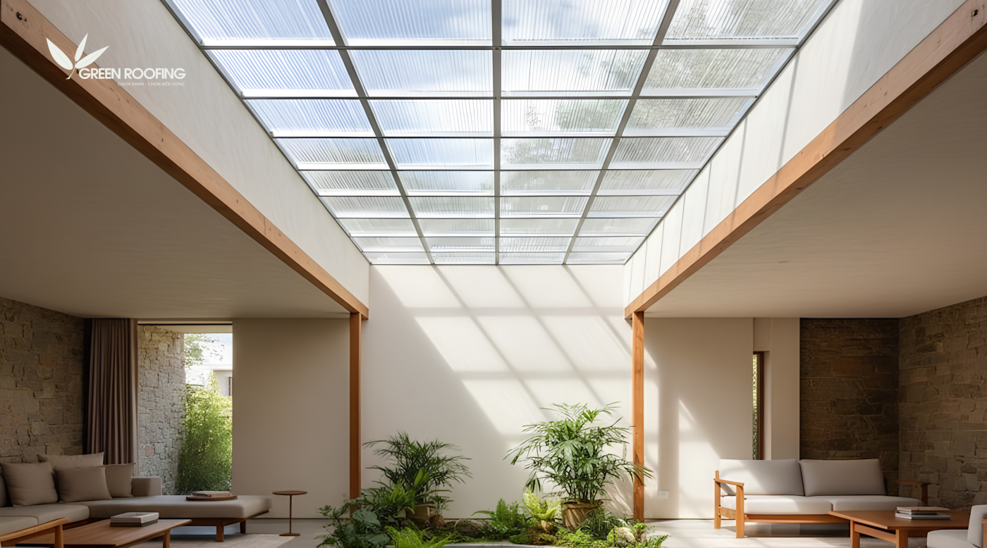 Mái giếng trời polycarbonate