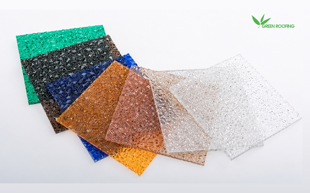 Các dòng Polycarbonate đặc biệt: Phủ sần, vân kim cương, lăng kính, cấu trúc chữ X