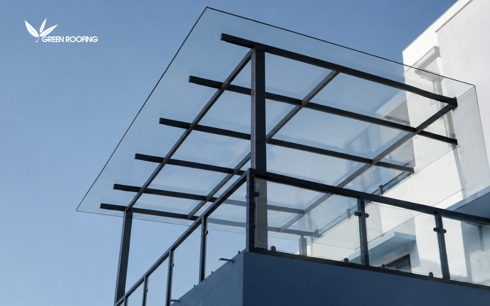 Mái che giếng trời hiện đại thi công bằng tấm polycarbonate cao cấp