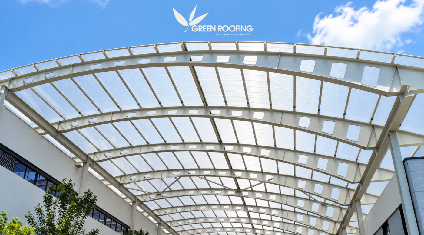 polycarbonate theo sát với mức truyền sáng ổn định và ít suy giảm theo thời gian
