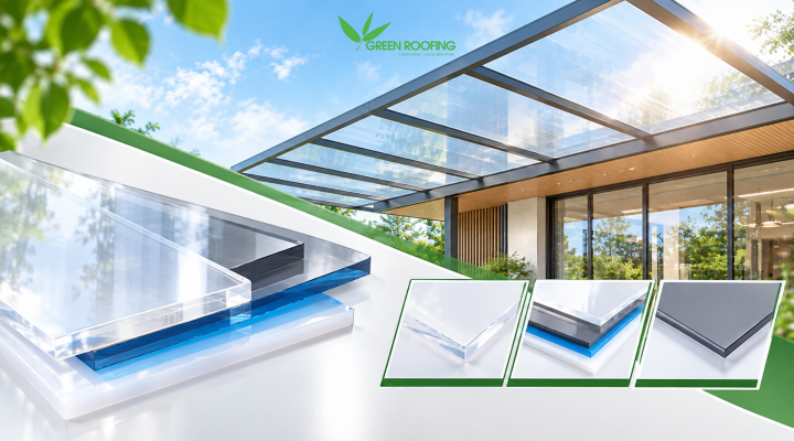 Tấm Lợp Lấy Sáng Polycarbonate Đặc Ruột
