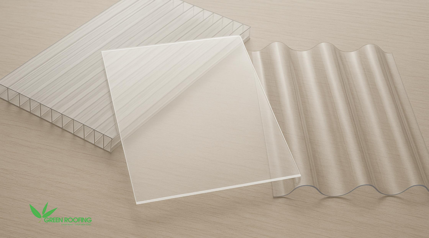 Tấm polycarbonate là vật liệu lấy sáng kỹ thuật cao cấp, được sản xuất từ nhựa PC (Polycarbonate)